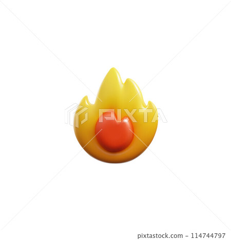 Passion and warmth 3D flame heart icon vector illustration 114744797