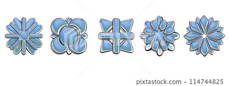 3D chrome y2k flower set, metal icon shape, retro futuristic mercury brutalist form, glossy effect. 3D chrome y2k flower set, metal icon shape, retro futuristic mercury brutalist form, glossy effect. 114744825