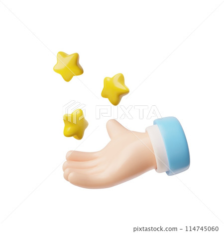 Magic hand releasing stars 3D vector illustration 114745060
