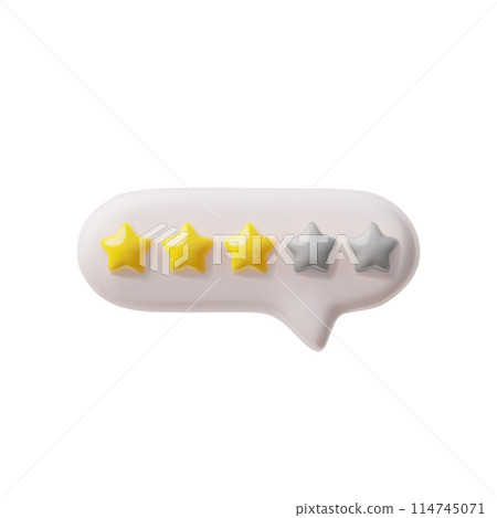 Three out of five-star rating 3D icon vector illustration 114745071