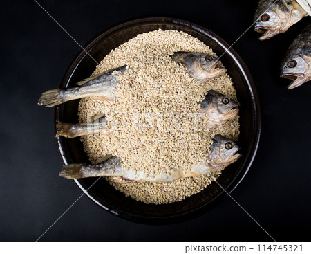 South korea food. dried yellow corvina South korea food. dried yellow corvina 114745321