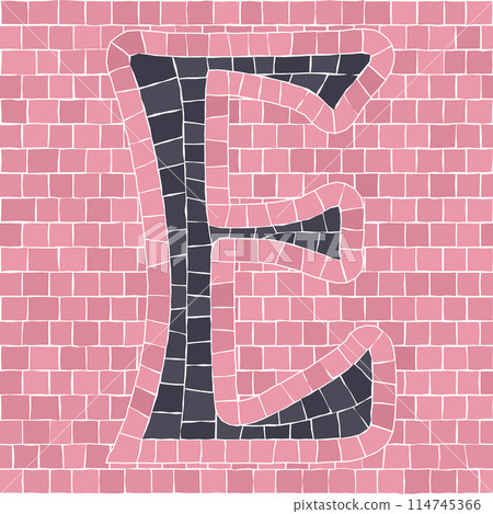 Mosaic tiles letter E Mosaic tiles letter E 114745366