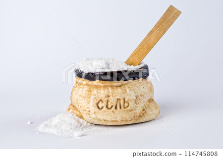 Kitchen utensils, salt, sugar, an ecological dish 114745808