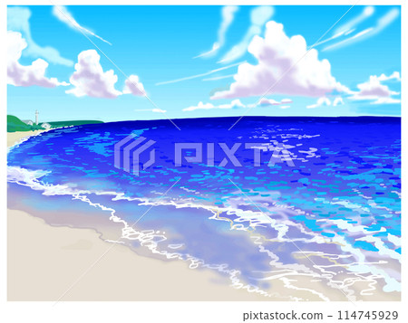 海和天空和沙子海灘 114745929