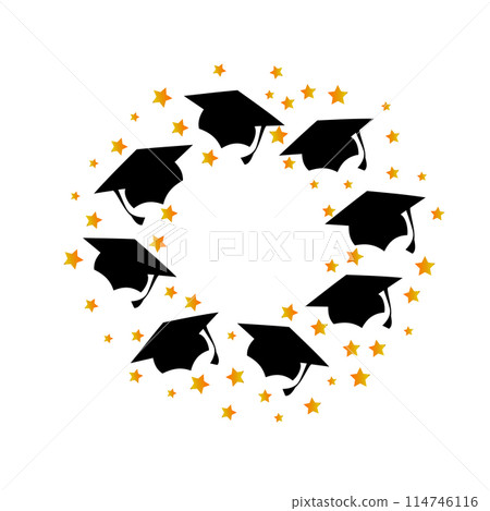 Graduate hat black flat simple design 114746116