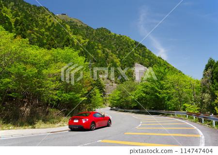Fresh greenery on the Suzuka Skyline [near Takehira Pass Observatory] 114747404