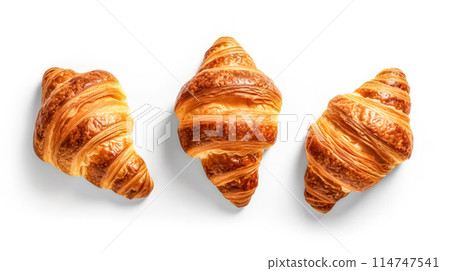 Delightful croissants captured on a pristine white background 114747541