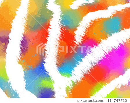 colored zebra or tiger fur background. Not AI, Vector illustration colored zebra or tiger fur background. Not AI, Vector illustration 114747710