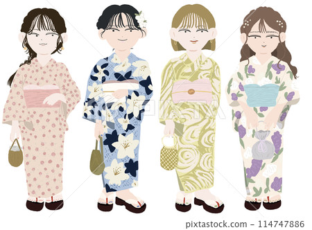 A young woman in a yukata A young woman in a yukata 114747886