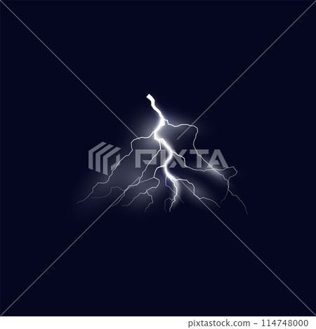 Single thunderbolt strike vector illustration 114748000