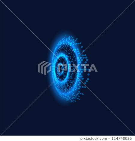 Blue Wi-Fi signal vector illustration on dark isolated background. Blue Wi-Fi signal vector illustration on dark isolated background. 114748026