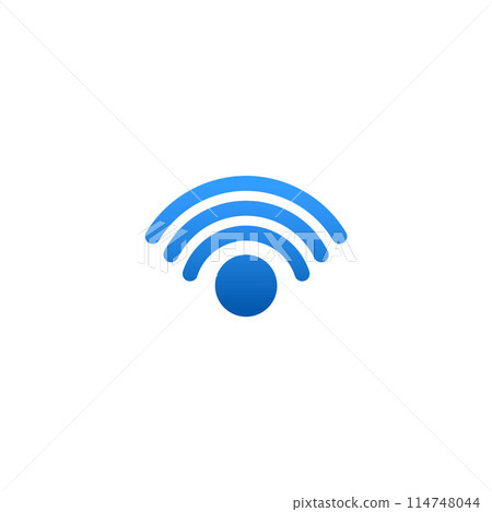 Vector illustration of wireless communication with blue light wifi signal. 114748044
