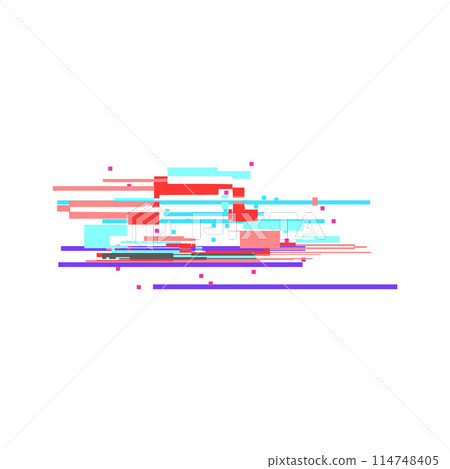 Digital interference vector, signal failure on isolated background. 114748405