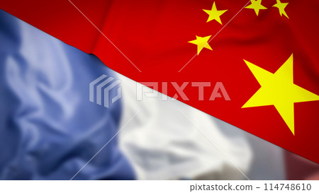 The Chinese and French flag for Business concept 3d rendering. The Chinese and French flag for Business concept 3d rendering. 114748610