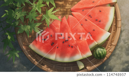 Cut watermelon 114748937