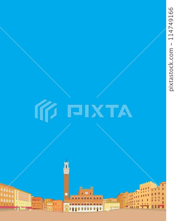Piazza del Campo, Siena, Mangia Tower, City Hall, Italy 114749166