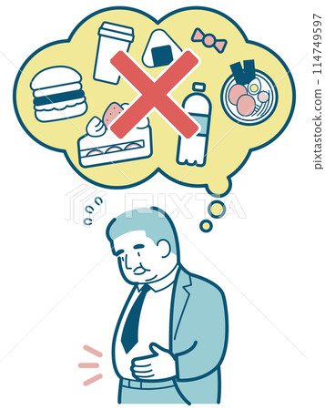 一個穿著西裝、有飲食限制的男人 一個穿著西裝、有飲食限制的男人 114749597