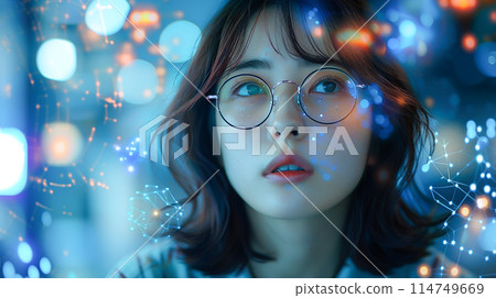 Digital dreaming woman 114749669