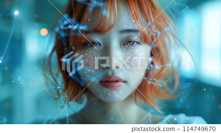 A woman paints a vision of the future 114749670