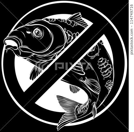 vector illustration of outline Carp fish design 114749716