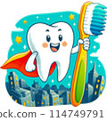 Fun tooth brushing time 114749791
