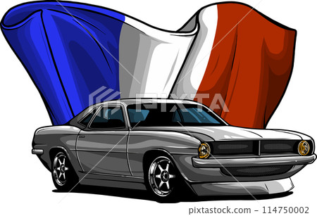 vectorillustration of American 70s customized muscle car. 114750002