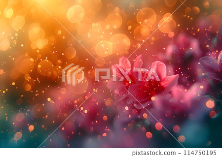 花朵和閃光背景 15 AI 生成影像 114750195