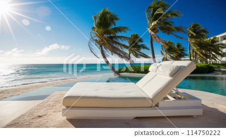 Luxurious Beachside Lounger Luxurious Beachside Lounger 114750222