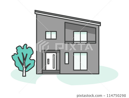 現代時尚的獨立住宅的插圖 114750298