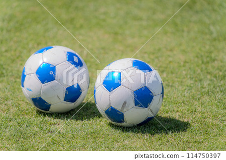 人造草坪上的足球 114750397