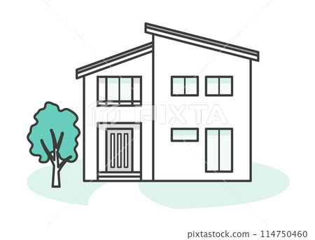 現代時尚的獨立住宅的插圖 114750460