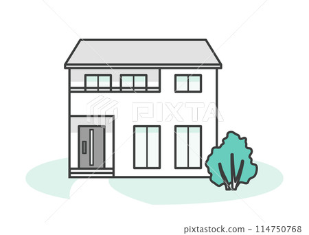 現代時尚的獨立住宅的插圖 現代時尚的獨立住宅的插圖 114750768