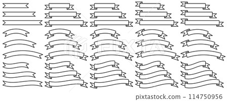 Vector icon illustration set of ribbons of various shapes 114750956