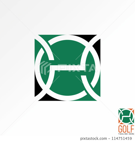 Logo design graphic concept creative vector premium stock abstract unique letter initial HO like tennis ball square Related monogram typography brand 114751459