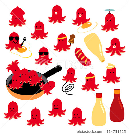 A collection of cute octopus sausages, 114751525
