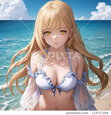泳裝金髮巨乳美女 114751569
