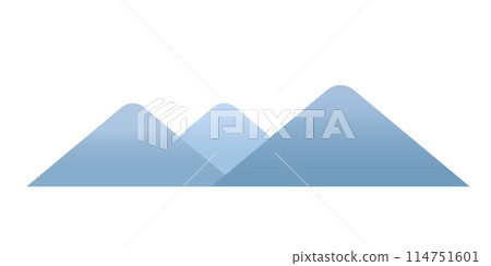 簡單的雪山山脈風景圖孤立在白色背景上的平面向量素材 114751601