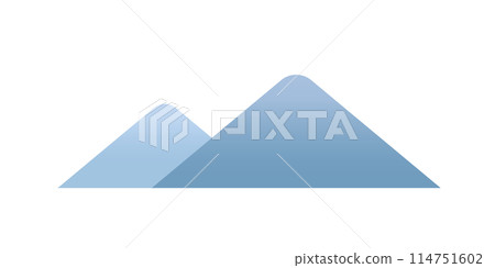 簡單的雪山山脈風景圖孤立在白色背景上的平面向量素材 114751602