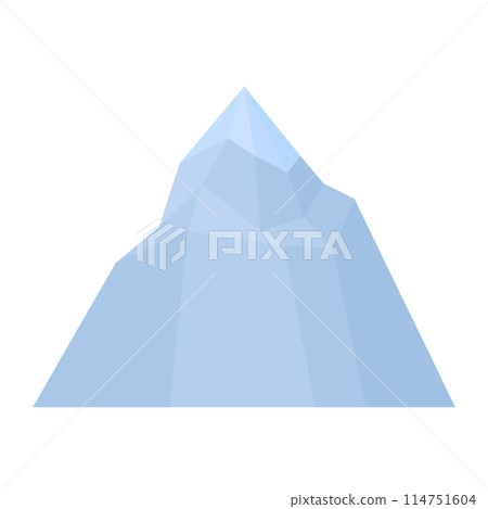 簡單的雪山圖解在白色背景上的平面向量素材 114751604