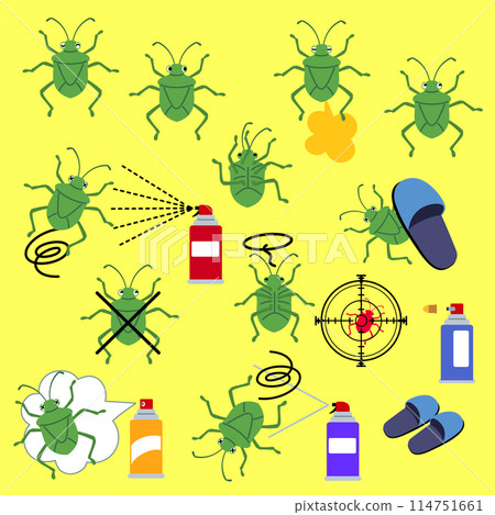 Illustration material of stink bugs and extermination images, 114751661