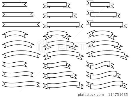 Vector icon illustration set of ribbons of various shapes 114751685