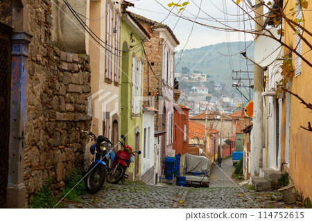 City landscape. Narrow street with old houses. Pergamon City landscape. Narrow street with old houses. Pergamon 114752615