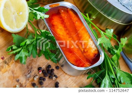Mackerel fillets in tomato sauce Mackerel fillets in tomato sauce 114752647