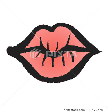 Lips that want to kiss illustration [light salmon pink] 114752789