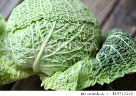 Chirimen cabbage grown with low pesticides, fresh raw vegetables 114753136