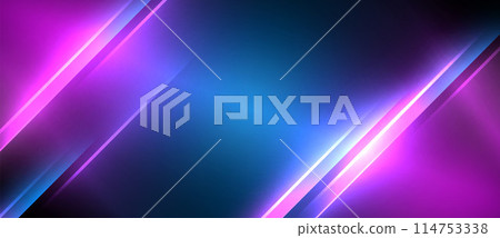 The background is a mixture of blue and purple with shining lines 114753338