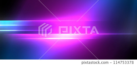 Purple and blue light on dark background, making colorful display 114753378