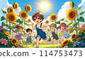Adventure in the sunflower field 114753473