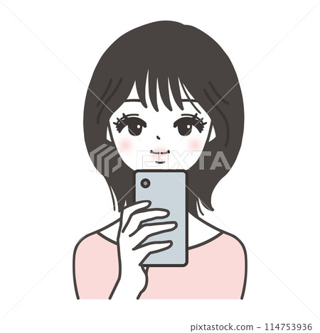 A woman to take with a smartphone 114753936