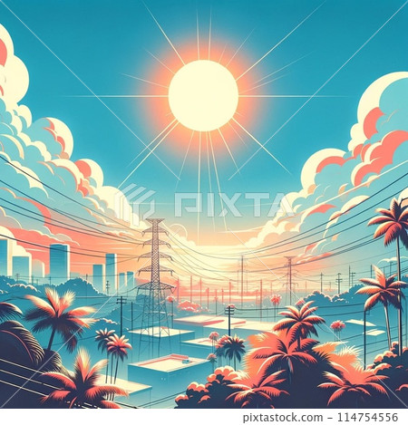 太陽從夏日的天空升起 114754556